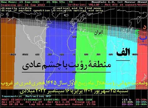 رویت هلال ماه ربیع الاول 1445 اورانوس