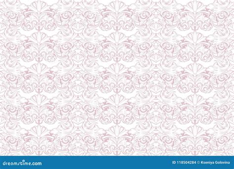 Baroque Background In Light Pink And White Stock Vector Illustration