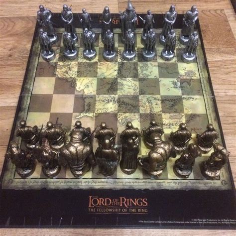 Lord Of The Rings Fellowship Of The Ring Chess Set Pewter Bronze