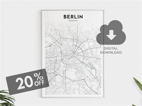 Berlin Map Print, Germany Printable, Berlin City Wall Art, Deutschland ...