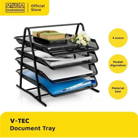 Jual Document Tray Rak Dokumen Besi Susun Hitam Susun Di