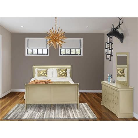 Maykoosh Asian Aesthetics 3 Piece Queen Size Bedroom Set In Metallic