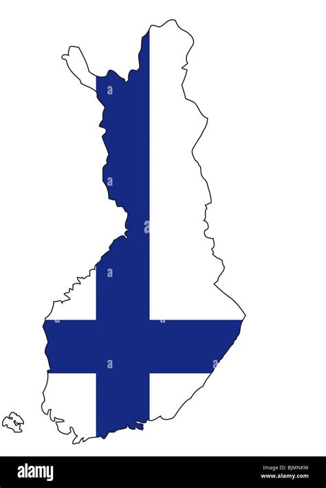 Finland, flag, outline Stock Photo - Alamy