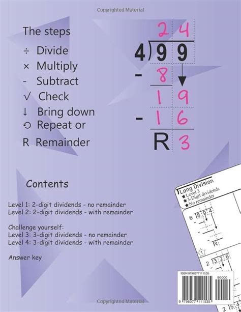 Long Division Workbook Grade 3 Two Digit Long Division With Examples And Answer Key Step By