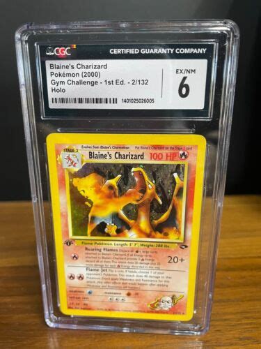 Blaines Charizard Pokemon Gym Challenge 1st Edition Holo 2 132 CGC 6