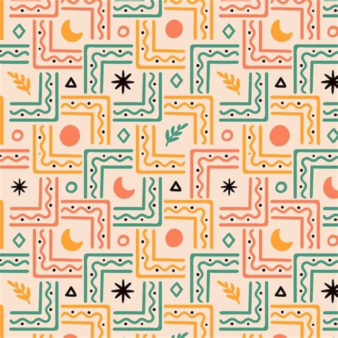 Free Vector Hand Drawn Boho Geometric Pattern Design