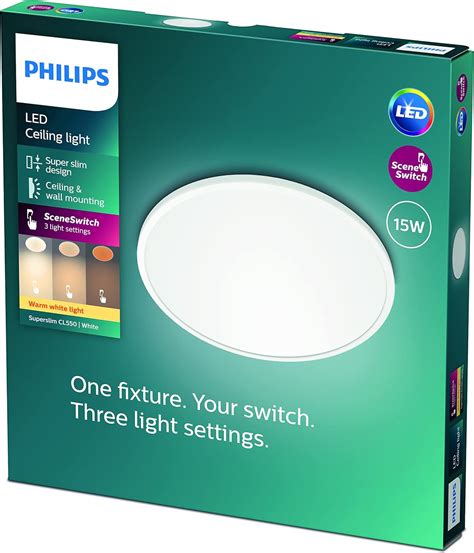 Philips Plaf N Philips Superslim L Mpara Led De Techo Funcional