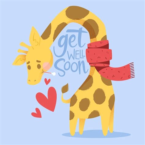 Free Vector Get Well Soon Message With Cute Character