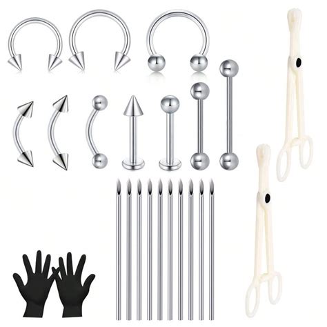 Piercing Kit For All Piercings Professional Nose Piercing Kit Septum Lip Ear Piercing Kit Belly