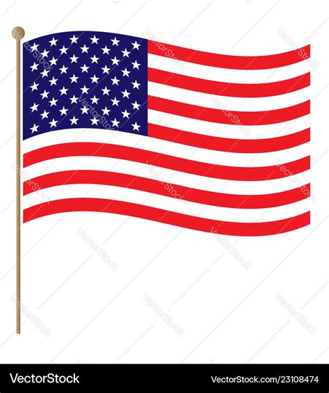 American national flag waving Royalty Free Vector Image