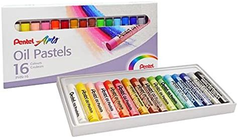 Pentel Oil Pastel Set With Carrying Case 16 Color Set Assorted 16