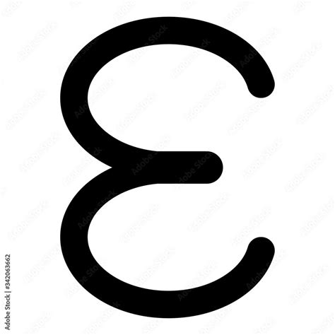 Epsilon Greek Symbol Small Letter Lowercase Font Icon Black Color