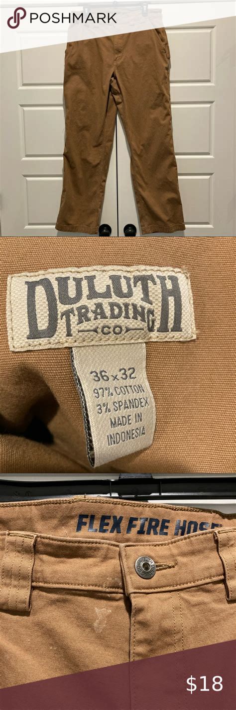 Duluth Trading Company Tan Flex Firehose Cargo Work Pants Size 36x32