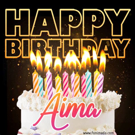 A Colorful Birthday Cake With Happy Birthday To You Aima Written On