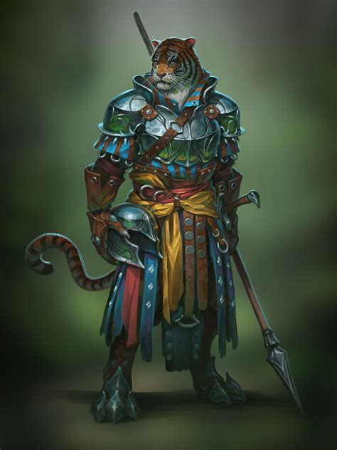 Tiger Knight Denis Zhbankov Fantasy Character Design Dungeons And