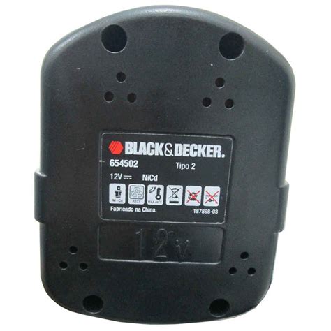 Bateria Para Furadeira E Parafusadeira 12V CD121 Tipo 2 Black Decker