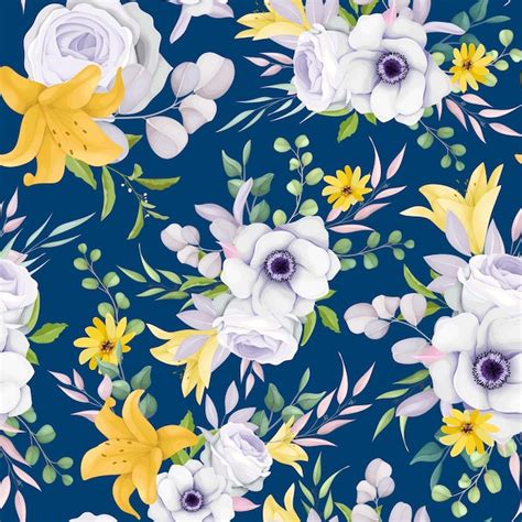 Hermoso Floral Guirnalda Seamless Patr N Vector Gratis