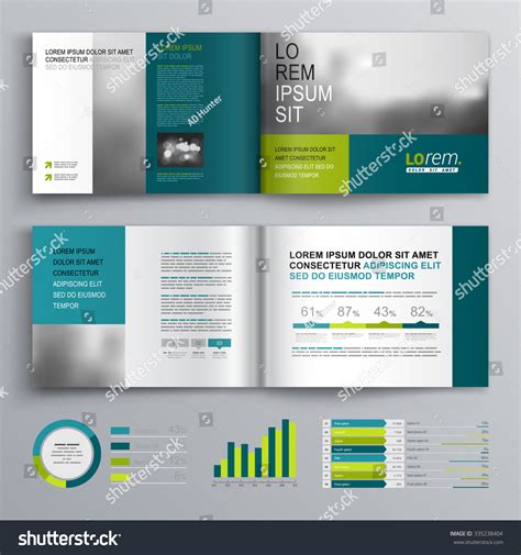 Business Brochure Template Design Blue Green Stock Vector (Royalty Free) 335238404 | Shutterstock