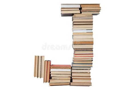 Letter J Made Of Books Isolated On White Background Book Letter Font