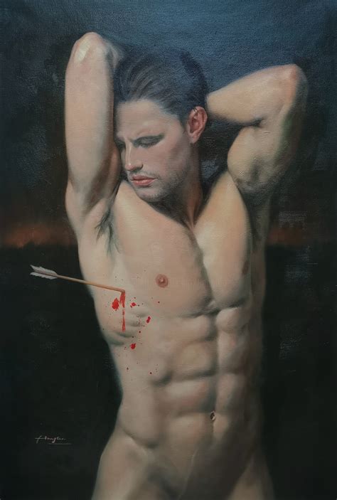 Oil Painting Male Nude In The Sunset Painting By Hongtao Huang Artmajeur