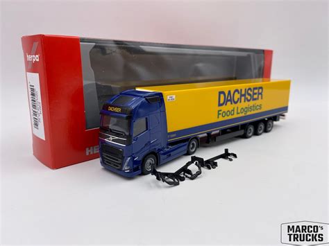 Herpa Volvo FH Gl XL 2020 Kühlkoffer Sattelzug Dachser Nr 316019 1 87