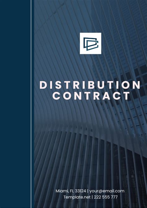 Distribution Contract Template Edit Online And Download Example