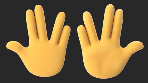 3d Vulcan Salute Emoji Model Turbosquid 1550808