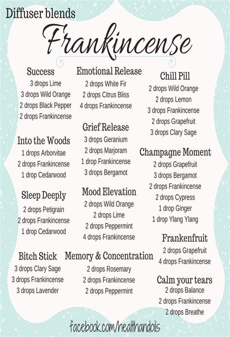 Frankincense Diffuser Blends Essential Oil Blends Recipes Essential