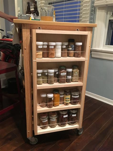 Wooden Kitchen Spice Rack On The Wall 28 X 14 X 35