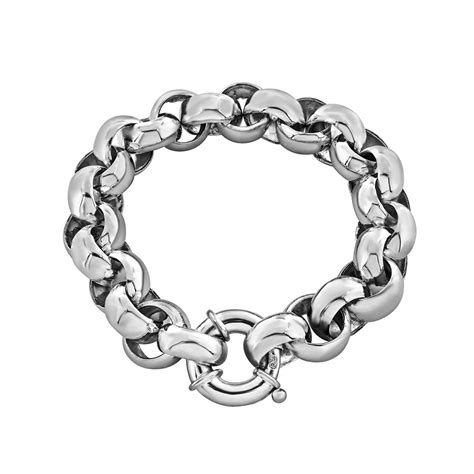 Bracelet Maille Jaseron L Argent Femme Bracelet Rigide Maty