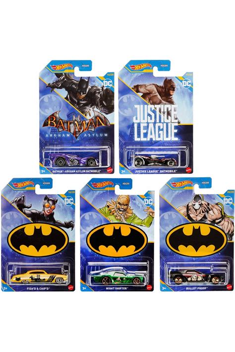 Hot Wheels Li Set Batman Dc Comics Justice League Seri Seti Batmobile Catwoman Scarecrow Bane
