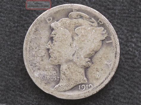 1919 D Mercury Dime 90 Silver U S Coin D6778
