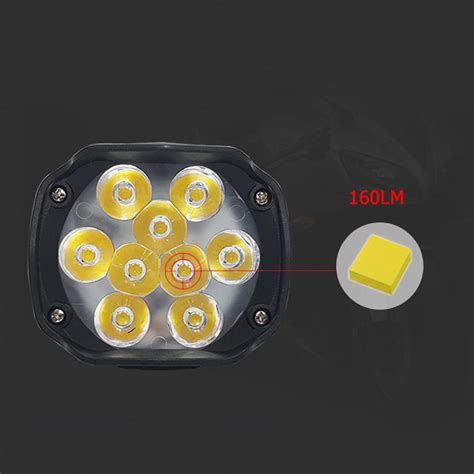 Buy 2pcs CNSUNNYLIGHT 1000LM Motorcycle 6LED Headlights Scooter Fog