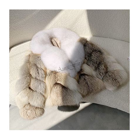 The Fawn Light Fox Fur Coat With White Fox Collar 100 Real Furandwhole