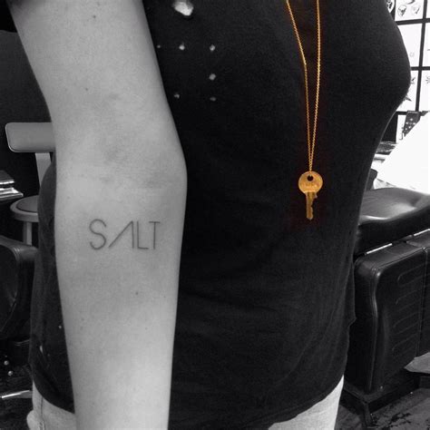 Salt Lettering Tattoo Done On The Inner Forearm