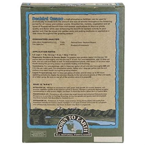 Down To Earth All Natural Seabird Guano Fertilizers Mix 0 11 0 5 Lb 1 Fred Meyer