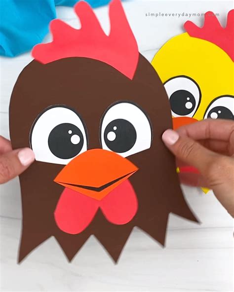 Paper plate rooster craft for kids free template – Artofit