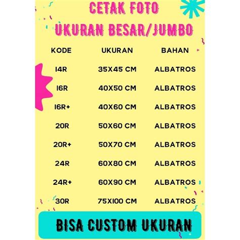 Jual Cetak Foto Besar / Bahan Kertas Albatros / Ukuran 14R-20R+ | Shopee Indonesia