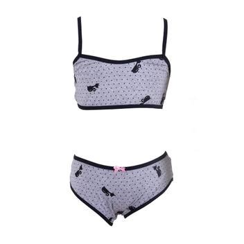 Conjunto de Lingerie Infantil Menina Moça sem Bojo Estampado Kit