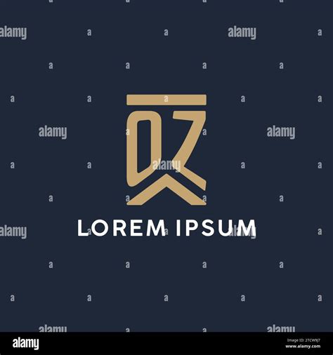 OZ Initial Monogram Logo Design In A Rectangular Style With Curved Side