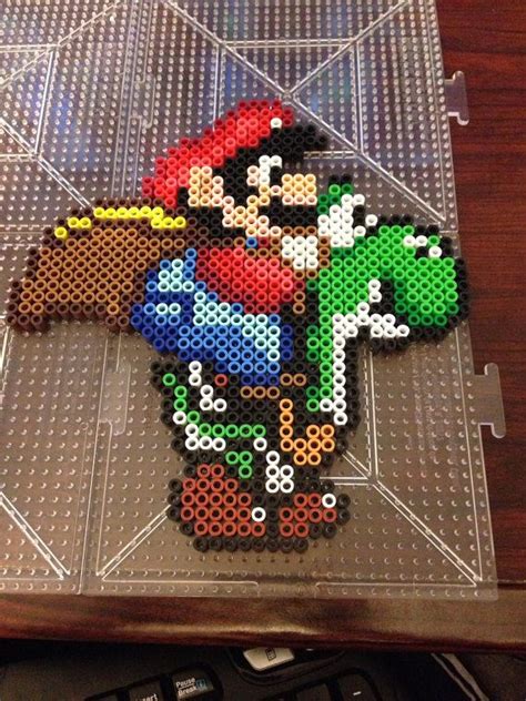 Art And Collectibles Figurines And Knick Knacks Super Mario World Perler Bead Creation Mario With