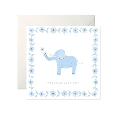 Elephant Baby Boy Card