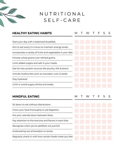 Self Care Checklist Printable Template Self Love Routine Etsy