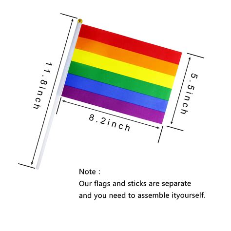 Consummate 70 Pack Rainbow Pride Flag Set Small Mini Gay Stick Flags