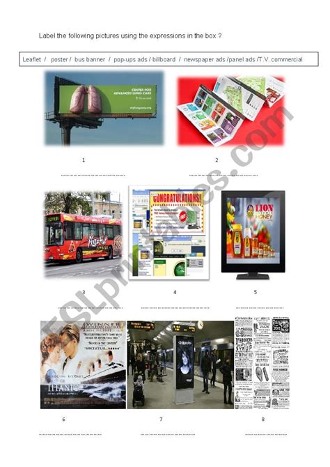 Advertisment Esl Worksheet By Fefa101