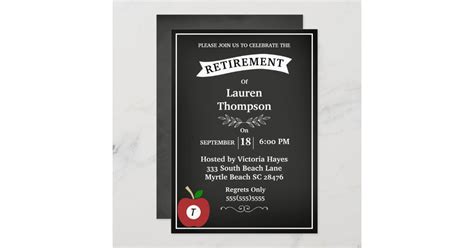 Chalkboard Teacher Retirement Invitation Zazzle