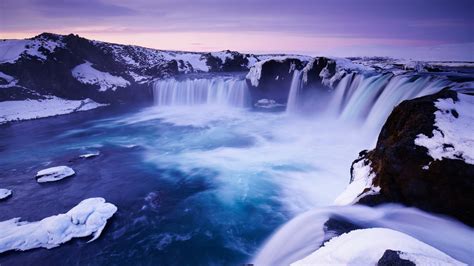 Download Waterfall Nature Goðafoss 8k Ultra Hd Wallpaper