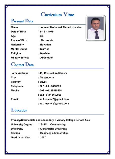 Ahmed Mohamed Ahmed Hussien English Cv Pdf