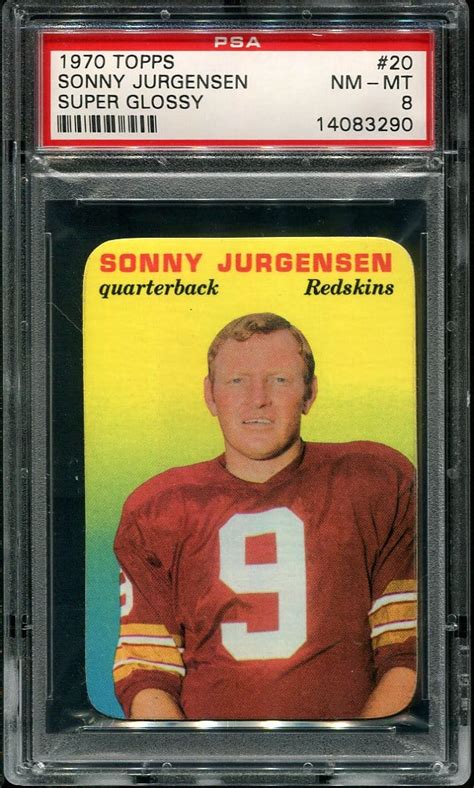 1970 Topps Super Glossy 20 Sonny Jurgensen PSA 8 HOF 14083290 All