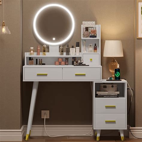 Tiptiper Vanity Table With Mirror And Lights In Colors Vanity Desk